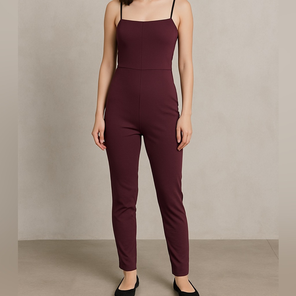 Old Navy Dark Red Spaghetti Strap Jumpsuit